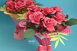 3D Paper Flower Bouquet SVG – Rolled Roses Bouquet Vase Gift Box 🌹🎁