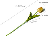 20Pcs Gold Artificial Tulip Silk Fake Flowers 13.5" for New Year Spring Mother'S Day Easter in Bulk Home Kitchen Wedding Decorations