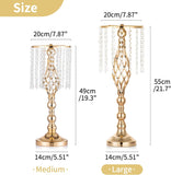 2 Pcs Crystal Flower Stand Wedding Centerpieces for Tables, 21.7In/55Cm Tall Elegant Metal Flower Arrangement Stand, Tabletop Metal Flower Vase for Wedding Party Dinner Event Hotel Home Decor