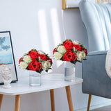 Pack of 2 Fake Flowers, Silk Rose Flowers, Suit for Wedding/Party Centerpiece Road Lead Flower Rack Decorations, 2 Pieces