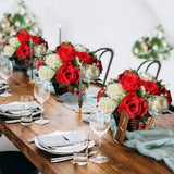 Pack of 2 Fake Flowers, Silk Rose Flowers, Suit for Wedding/Party Centerpiece Road Lead Flower Rack Decorations, 2 Pieces