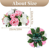 Pack of 2 Fake Flowers, Silk Rose Flowers, Suit for Wedding/Party Centerpiece Road Lead Flower Rack Decorations, 2 Pieces
