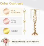 2 Pcs Crystal Flower Stand Wedding Centerpieces for Tables, 21.7In/55Cm Tall Elegant Metal Flower Arrangement Stand, Tabletop Metal Flower Vase for Wedding Party Dinner Event Hotel Home Decor