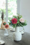 Artificial Flowers 25Pcs Real Looking Fuchsia Foam Fake Roses with Stems for DIY Wedding Bouquets Bridal Shower Centerpieces Floral Arrangements Party Tables Home Decorations