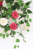 Artificial Flowers 25Pcs Real Looking Fuchsia Foam Fake Roses with Stems for DIY Wedding Bouquets Bridal Shower Centerpieces Floral Arrangements Party Tables Home Decorations