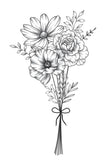 Custom Birth Flower Bouquet – Personalized Family Birth Month Tattoo Design 🌸💖