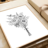 Custom Birth Flower Bouquet – Personalized Family Birth Month Tattoo Design 🌸✨