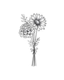 Custom Birth Flower Bouquet – Personalized Family Birth Month Tattoo Design 🌸✨