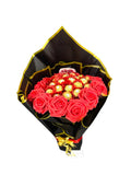 Ferrero Chocolate Bouquet with Flowers – Birthday, Easter, Anniversary, and Eid Gift 🍫🌸
