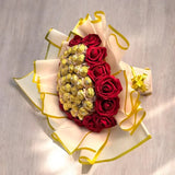 Ferrero Chocolate Bouquet with Flowers – Birthday, Easter, Anniversary, and Eid Gift 🍫🌸