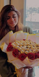 Ferrero Chocolate Bouquet with Flowers – Birthday, Easter, Anniversary, and Eid Gift 🍫🌸