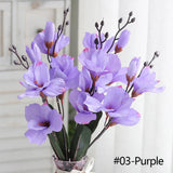 5 Forks 20 Heads Artificial Magnolia Flower White Pink Purple Blue for Home Decor Fake Tulips Silk Flowers Bouquet Wedding Decor