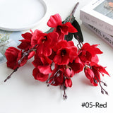 5 Forks 20 Heads Artificial Magnolia Flower White Pink Purple Blue for Home Decor Fake Tulips Silk Flowers Bouquet Wedding Decor