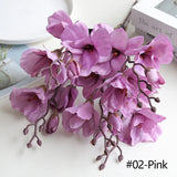 5 Forks 20 Heads Artificial Magnolia Flower White Pink Purple Blue for Home Decor Fake Tulips Silk Flowers Bouquet Wedding Decor