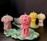 Handmade Bow Flower Bouquet Candle – Perfect for Valentine's Day, Anniversary, Friendship, and Love 🕯️🌸