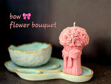 Handmade Bow Flower Bouquet Candle – Perfect for Valentine's Day, Anniversary, Friendship, and Love 🕯️🌸