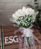 Real Touch White Tulip Bouquet – Elegant Wedding & Bridal Bouquet 🤍🌷