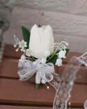 Real Touch White Tulip Bouquet – Elegant Wedding & Bridal Bouquet 🤍🌷