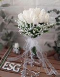 Real Touch White Tulip Bouquet – Elegant Wedding & Bridal Bouquet 🤍🌷
