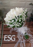 Real Touch White Tulip Bouquet – Elegant Wedding & Bridal Bouquet 🤍🌷