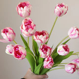 Artificial Tulips Flowers Real Touch Pink High Quality Luxury Silk Fabric Fake Flower Home Room Wedding Decoration Bride Bouquet