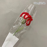 5/10pcs Tulip Carnation Flower Bouquet Hand Woven Flower Artificial Flowers Knitting Flower Rose Mother's Day Birthday Gift
