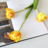 Artificial Tulips Flowers Real Touch Pink High Quality Luxury Silk Fabric Fake Flower Home Room Wedding Decoration Bride Bouquet