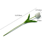 10pcs White Flowers Artificial Tulip Silk Fake Flowers 13.5" for Mother's Day Easter Valentine’s Day Gifts in Bulk Wedding Decor