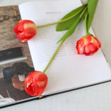 Artificial Tulips Flowers Real Touch Pink High Quality Luxury Silk Fabric Fake Flower Home Room Wedding Decoration Bride Bouquet