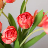 Artificial Tulips Flowers Real Touch Pink High Quality Luxury Silk Fabric Fake Flower Home Room Wedding Decoration Bride Bouquet