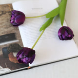 Artificial Tulips Flowers Real Touch Pink High Quality Luxury Silk Fabric Fake Flower Home Room Wedding Decoration Bride Bouquet