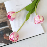 Artificial Tulips Flowers Real Touch Pink High Quality Luxury Silk Fabric Fake Flower Home Room Wedding Decoration Bride Bouquet