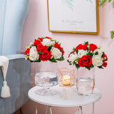 Pack of 2 Fake Flowers, Silk Rose Flowers, Suit for Wedding/Party Centerpiece Road Lead Flower Rack Decorations, 2 Pieces