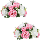 Pack of 2 Fake Flowers, Silk Rose Flowers, Suit for Wedding/Party Centerpiece Road Lead Flower Rack Decorations, 2 Pieces