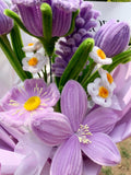 Handcrafted Pipe Cleaner Flower Bouquet - Purple Theme - Lily, Tulip, Rose, Lavender, Daisy. Mother Love Forever Gift