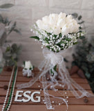Real Touch White Tulip Bouque, Wedding Bouquet, Tulip Bouquet, Bridal Bouquet, Flower Design, Engagement, Bridesmaid Bouquet