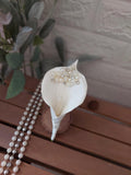Pearl Crystal Stone Flower Design Shiny Ivory Bridal Bouquet, Wedding Flowers, Custom Design Bouquet, Bridal Flower